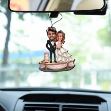 Kişiye Özel Karikatür Figür I Dikiz Aynası Biblo I Gelin Damat Kişiye Özel Karikatür Figür I Dikiz Aynası Biblo I Gelin Damat