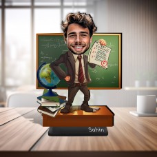 Kişiye Özel Karikatür Figür I Ahşap Masa Biblo I Erkek Öğretmen Kişiye Özel Karikatür Figür I Ahşap Masa Biblo I Erkek Öğretmen