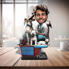 Kişiye Özel Karikatür Figür I Ahşap Masa Biblo I Veteriner Kişiye Özel Karikatür Figür I Ahşap Masa Biblo I Veteriner