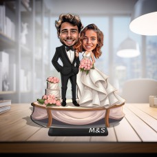 Kişiye Özel Karikatür Figür I Ahşap Masa Biblo I Gelin Damat Kişiye Özel Karikatür Figür I Ahşap Masa Biblo I Gelin Damat