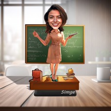 Kişiye Özel Karikatür Figür I Ahşap Masa Biblo I Kadın Öğretmen Kişiye Özel Karikatür Figür I Ahşap Masa Biblo I Kadın Öğretmen