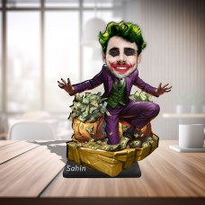 Kişiye Özel Karikatür Figür I Ahşap Masa Biblo I Joker Kişiye Özel Karikatür Figür I Ahşap Masa Biblo I Joker