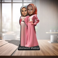 Kişiye Özel Karikatür Figür I Ahşap Masa Biblo I Kadın Arkadaşlar Kişiye Özel Karikatür Figür I Ahşap Masa Biblo I Kadın Arkadaşlar